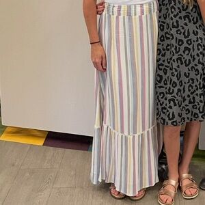 Roan + Ryan Striped Maxi Skirt - Multicolor